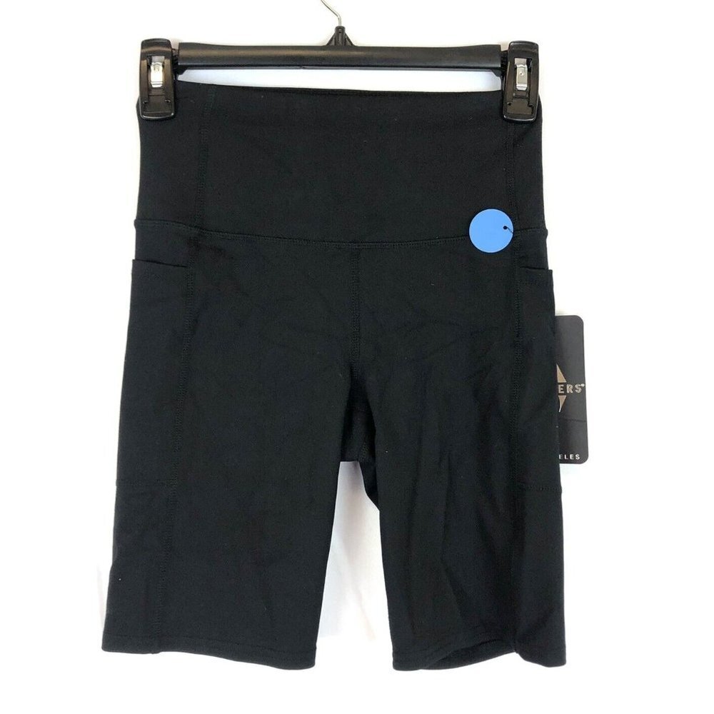 Skechers Go Walk 8 Black Activewear Bike Shorts, Pockets, Size XS
